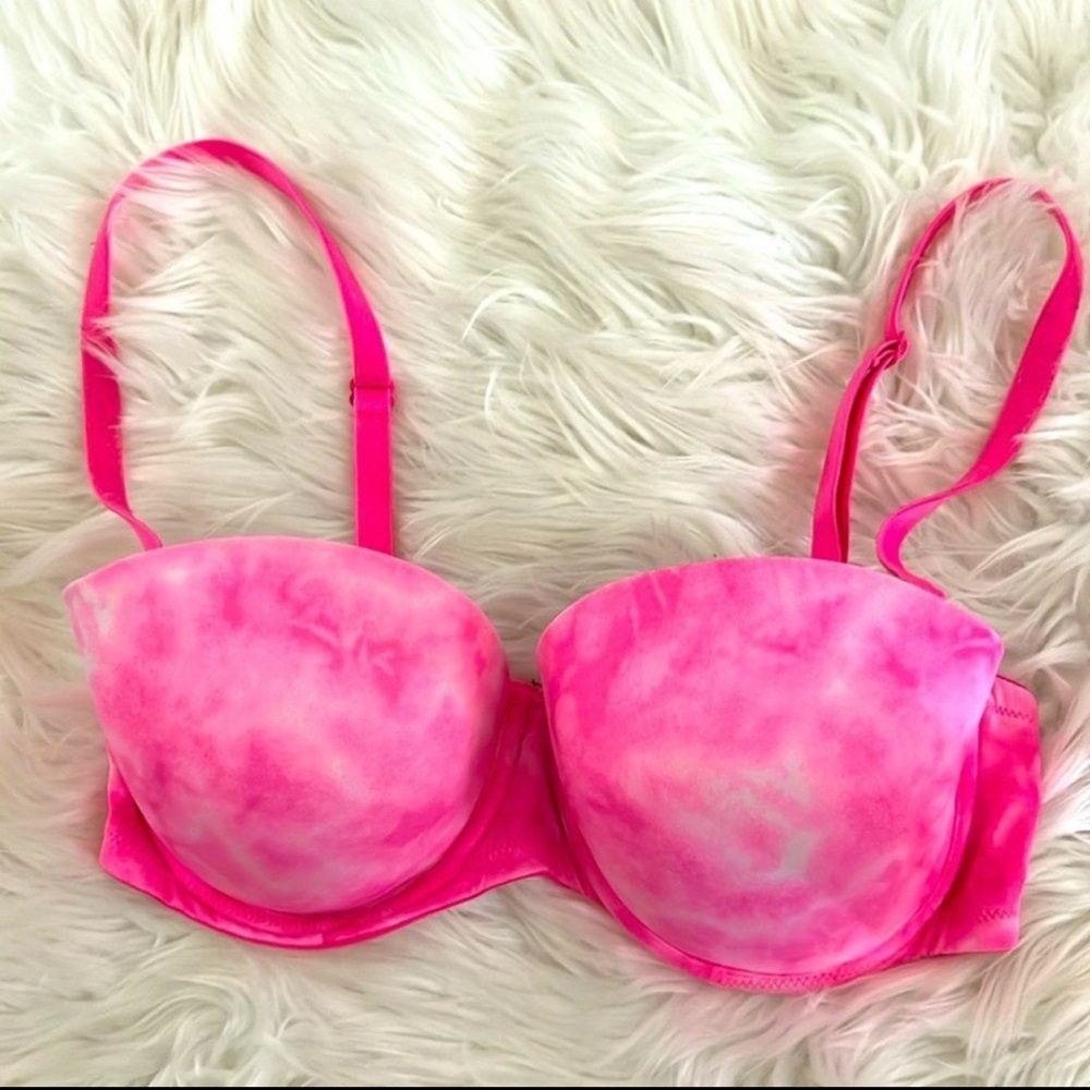 Vibrant Pink Tie-Dye Bra